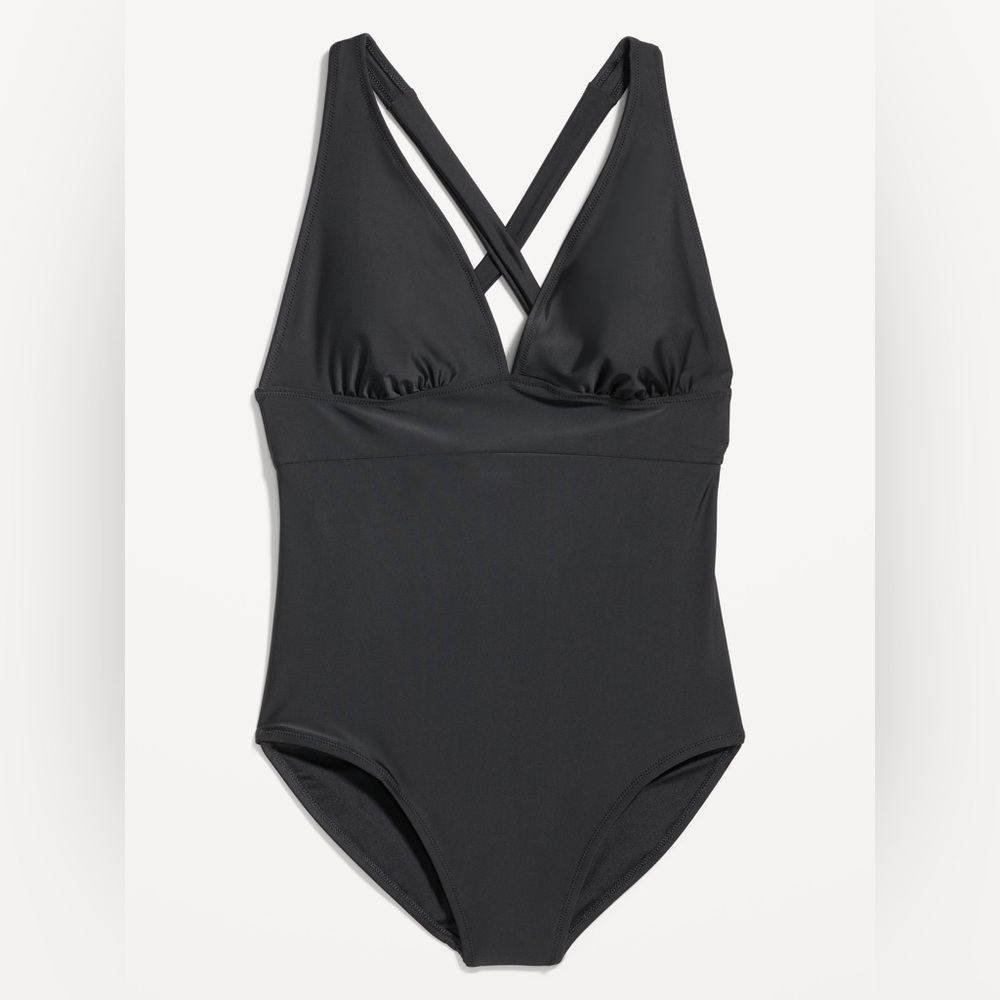 Black One Piece Bathing Suit Women’s Old Navy Tie Back Swimsuit